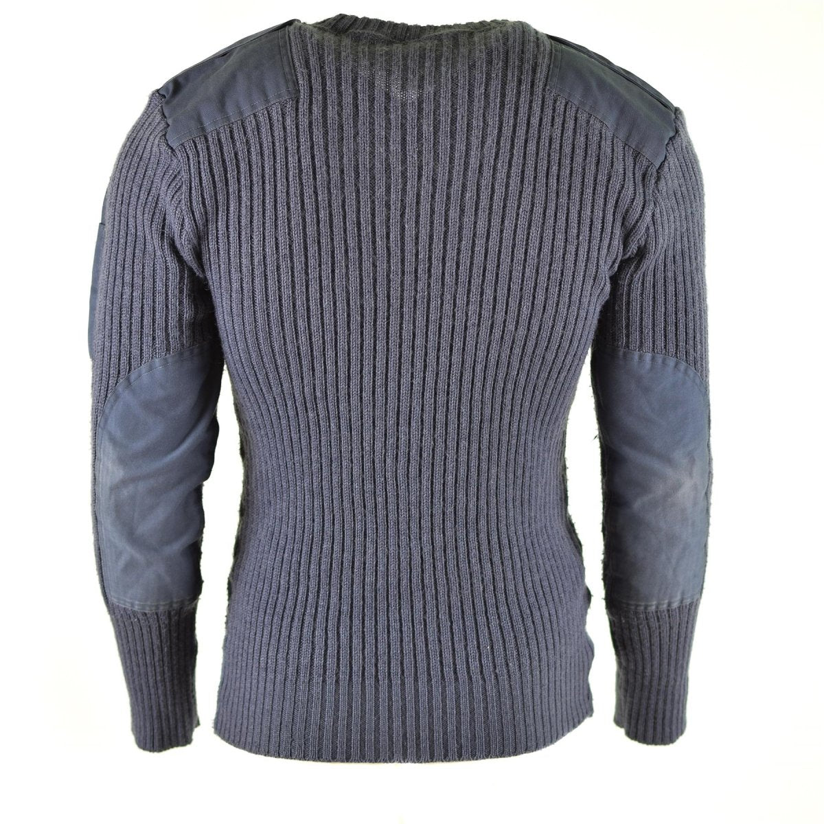 Original British Army Pullover Commando Jumper Blue Grey Sweater Wool V-ring
