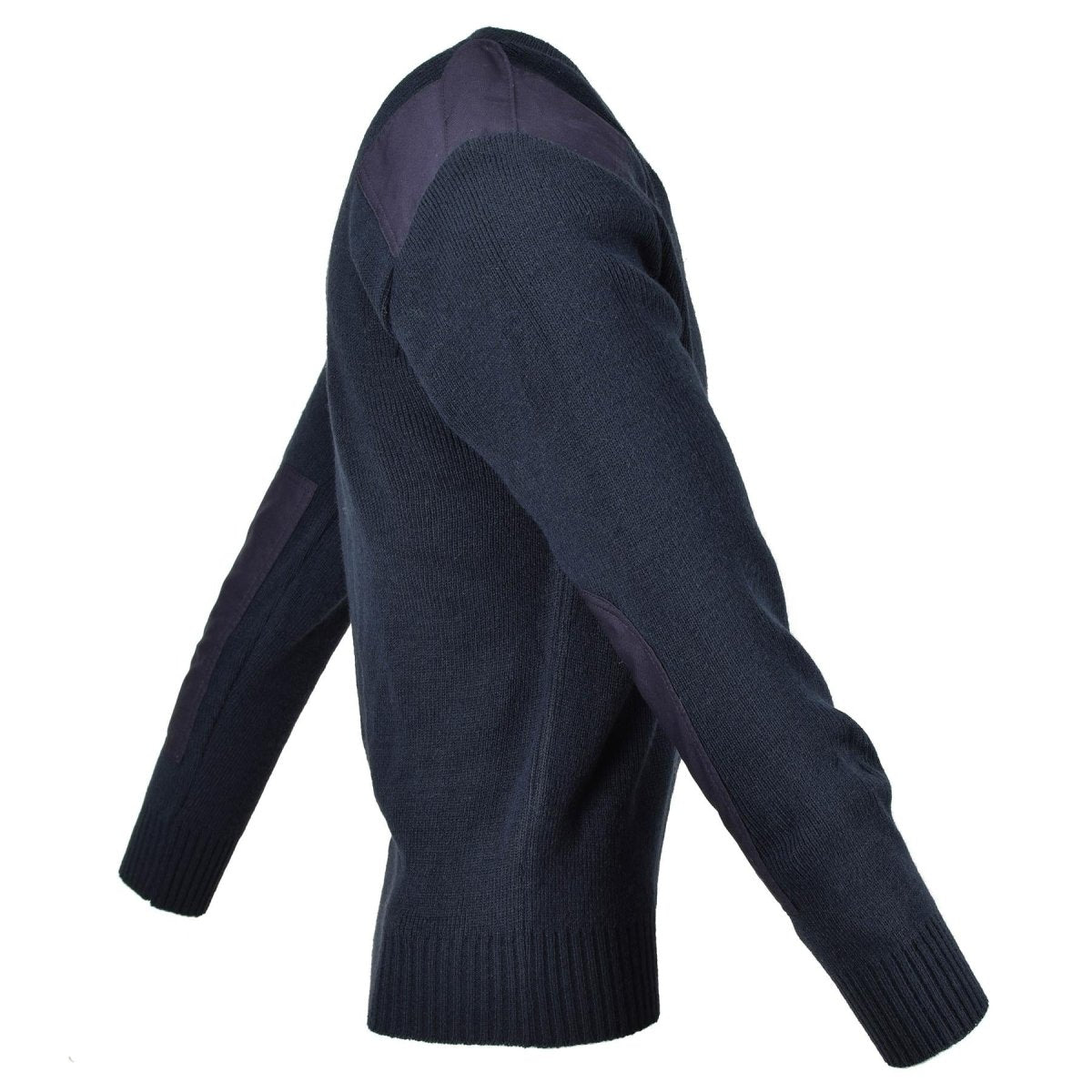 Original brittisk ex-police service pullover commando jumper blå v-hals tröja