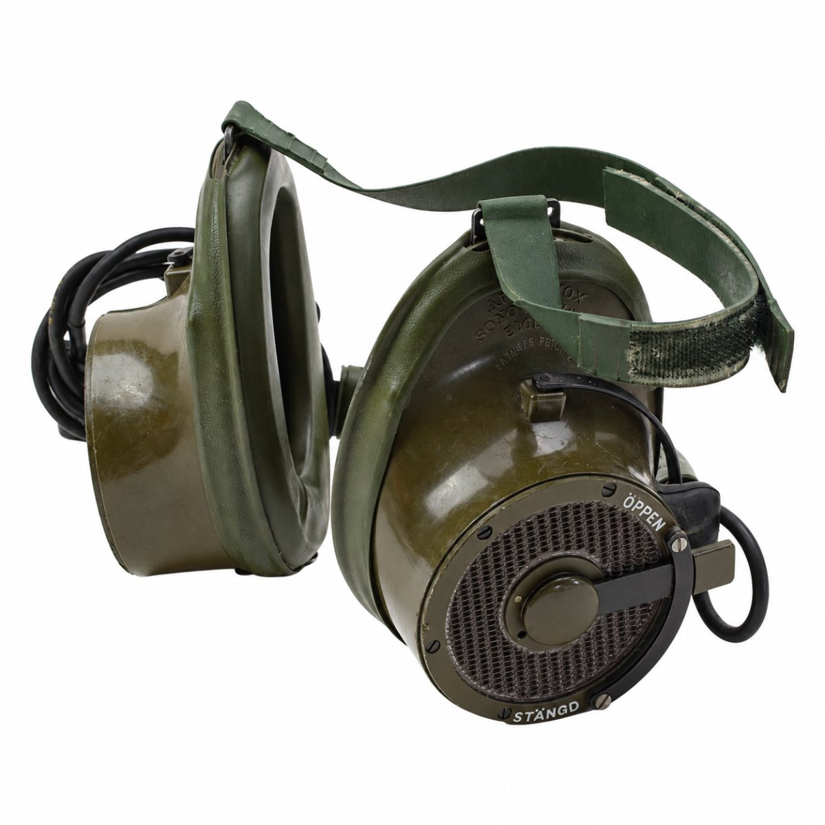 Original brittisk militär Amplivox Aviation Communications Headset Set Vintage