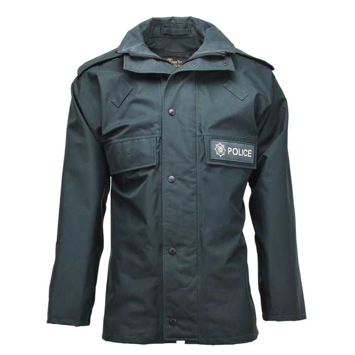 Original brittisk polisuniform anorak vattentät parkas regnjacka ofodrad grön - GoMilitar