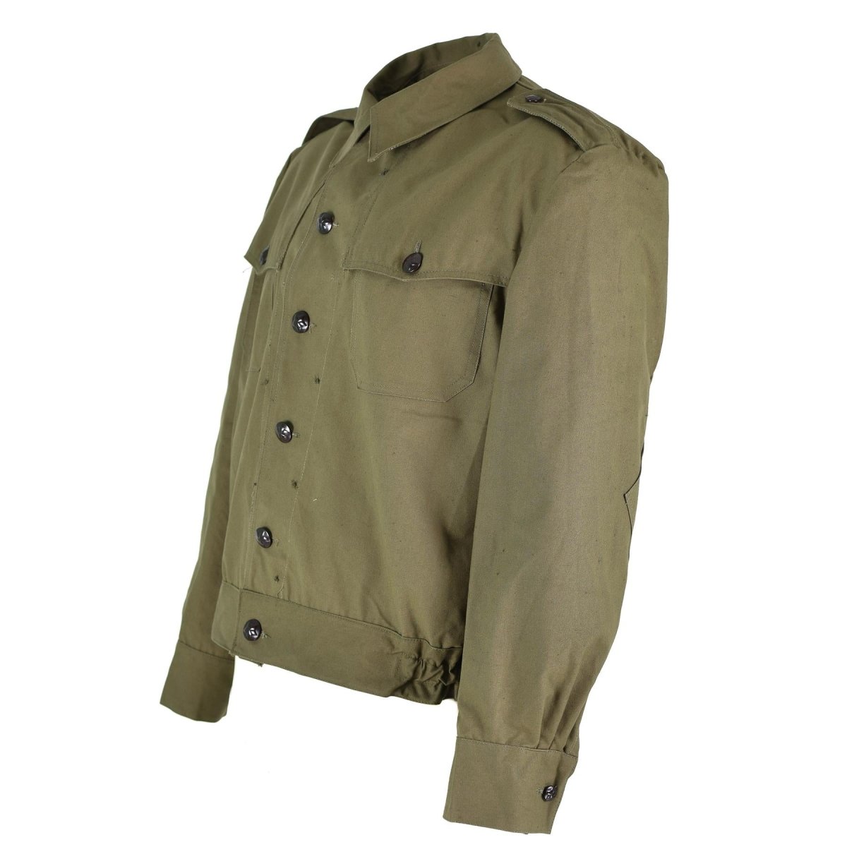 Original Bulgarian Army Field Troops Canvas Ike Jacket OD Militäröverskottsproblem