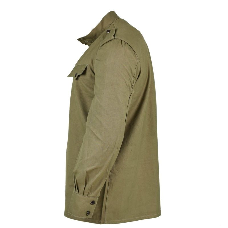 Original Bulgarian army olive khaki shirt jacket combat military long sleeve - GoMilitar