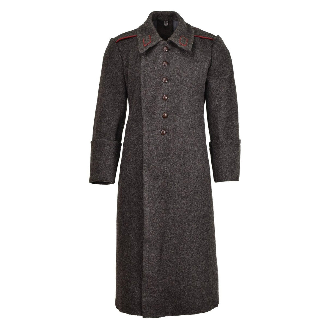 Original bulgarisk militär ull lång överrock vintage vinterrock formell grå