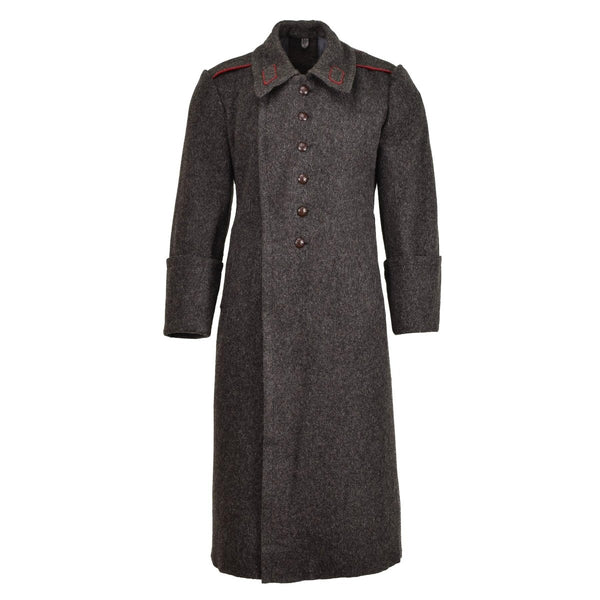 Original bulgarisk militär ull lång överrock vintage vinterrock formell grå