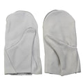 Original Bundeswehr Military Mittens 2 Finger Tummen Separat Läder Vit