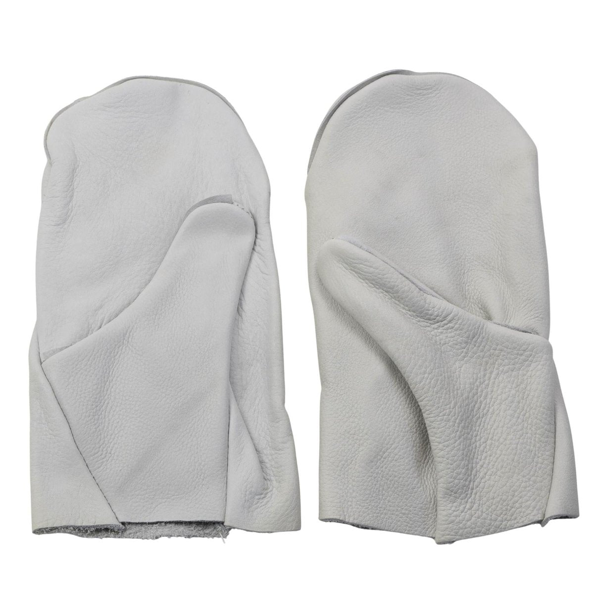 Original Bundeswehr Military Mittens 2 Finger Tummen Separat Läder Vit