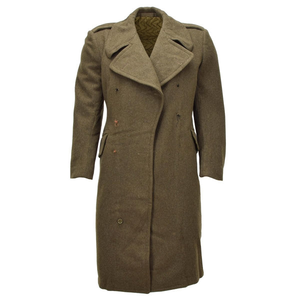 Original Canadian Army Wool Overcoat Military Surplus Vintage Olive Green - GoMilitar