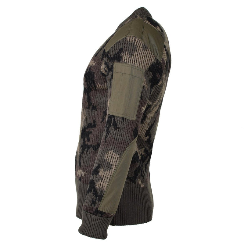 Original chilensk armétröja pullover kamouflage bodywarmer stickad jumper ny