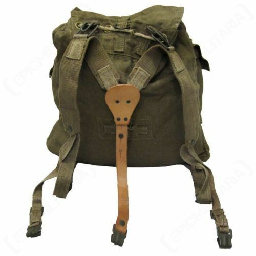Original Czech Army M60 Canvas ryggsäck Vintage Military Backpack Y-remmar