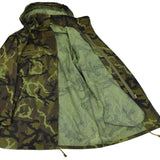 Original tjeckisk armé militär strid CZ 95 Camo Field Jacka Parka huva