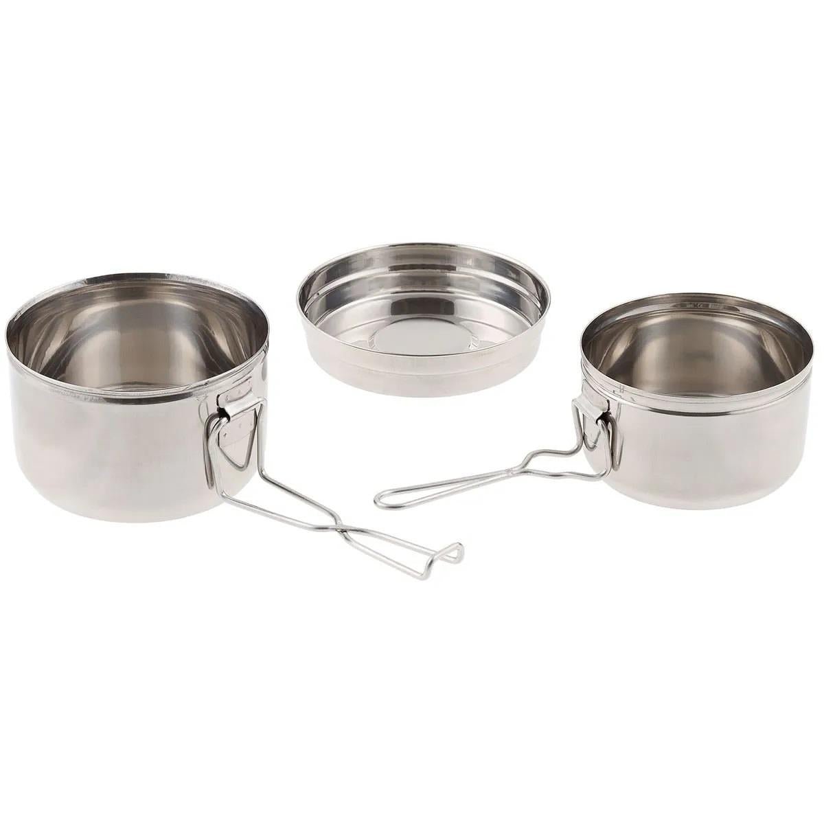 Original tjeckisk armé rostfritt stål mess tenn set camping utomhus matlagning panna
