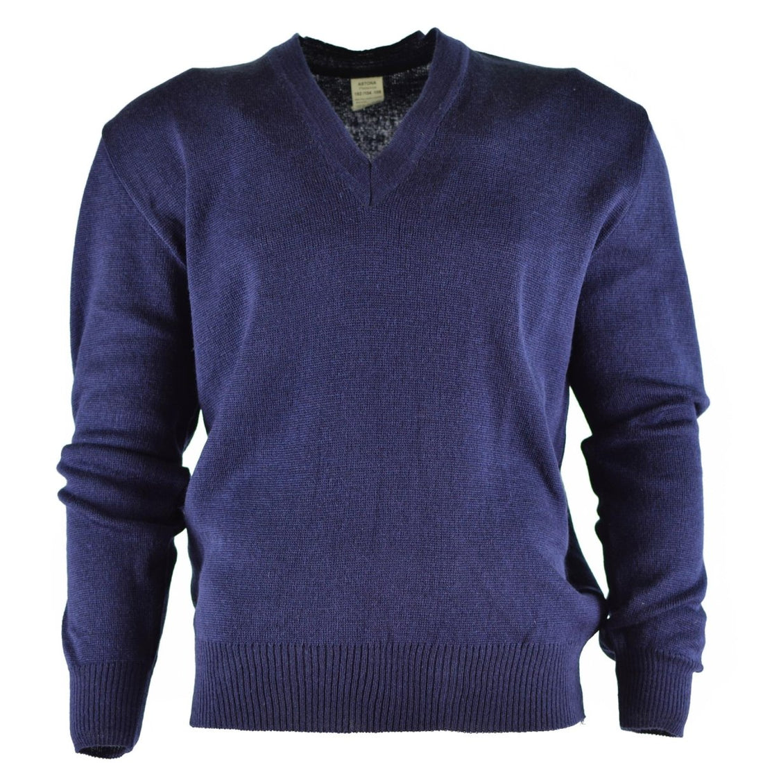 Original tjeckisk armétröja jumper blå ull v-ringning militäröverskott nytt