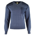 Original tjeckisk armétröja jumper m97 blå ull v-ringning militäröverskott nytt