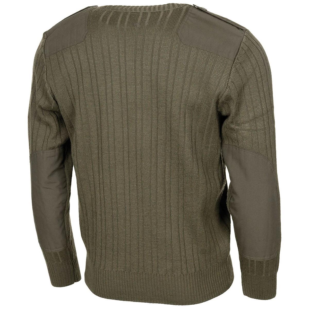 Original tjeckisk armétröja jumper oliv drab ull v-ringning militäröverskott nytt