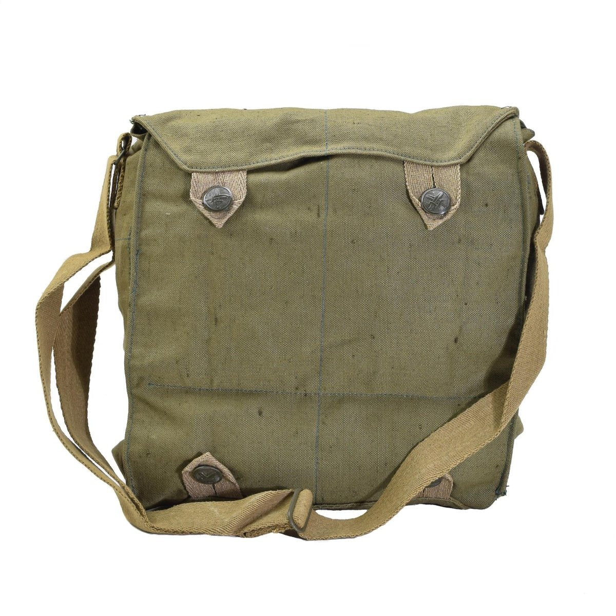 Original tjeckisk militär gasmask axelväska grön canvas vintage överskott nytt