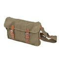 Original tjeckisk militär axelväska duk Utility Bag läderband vintage
