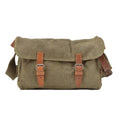 Original tjeckisk militär axelväska duk Utility Bag läderband vintage