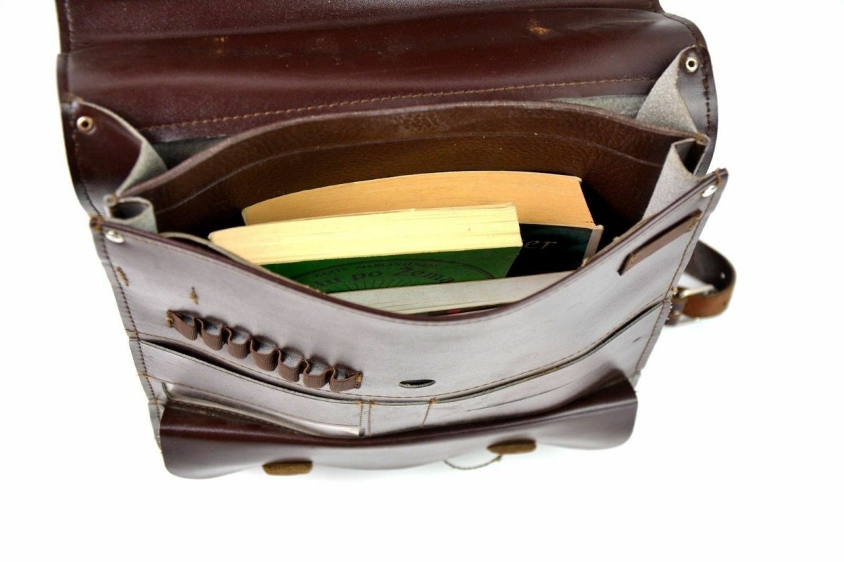 Original tjeckisk militär axelväska Karta Case Document Case Brown Brown