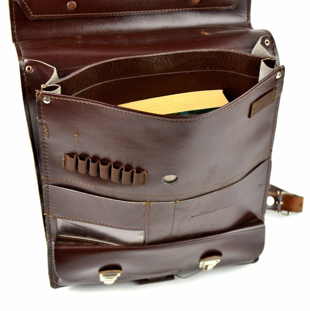 Original tjeckisk militär axelväska Karta Case Document Case Brown Brown