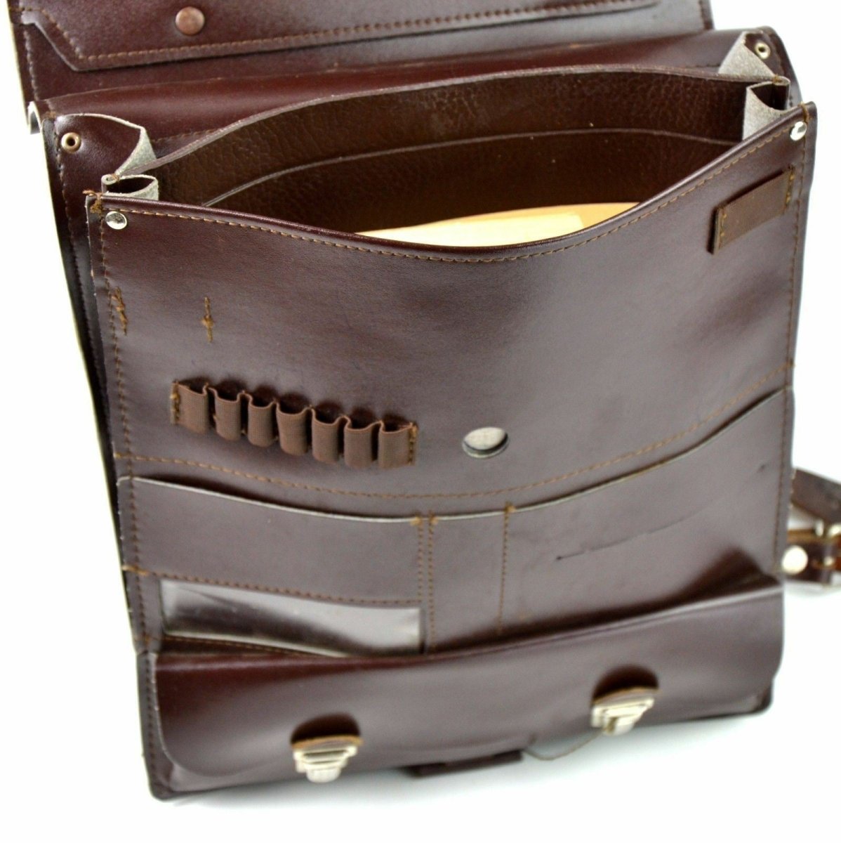 Original tjeckisk militär axelväska Karta Case Document Case Brown Brown