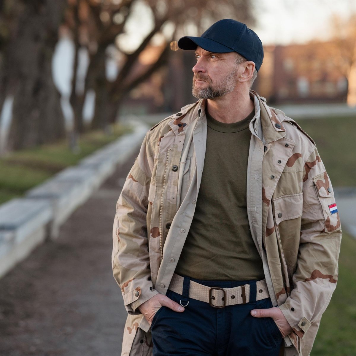 Original tjeckiska militära taktiska byxor bälte duk khaki torn brun spänne ny