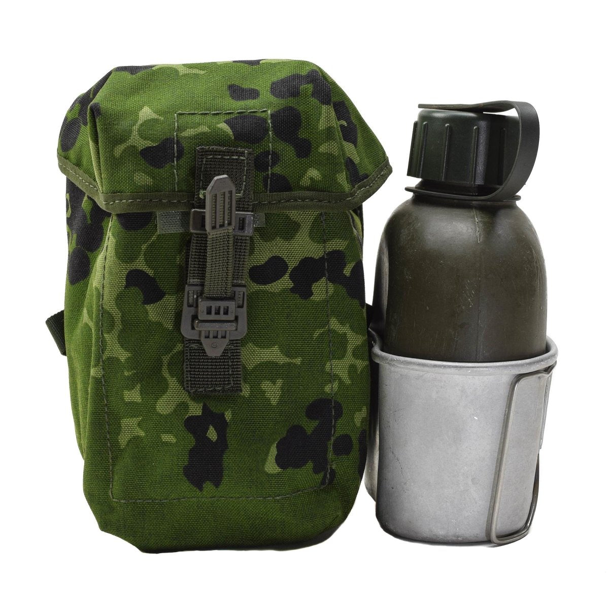 Original dansk militärkolv Canteen Pouch Universal Attachment DK Camouflage