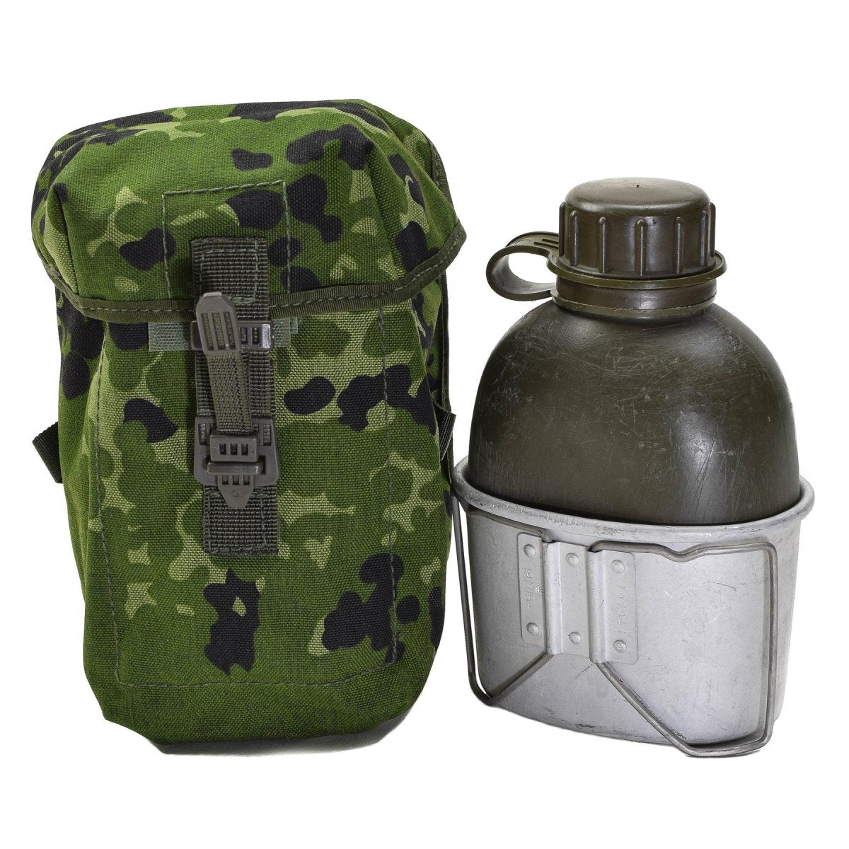 Original dansk militärkolv Canteen Pouch Universal Attachment DK Camouflage