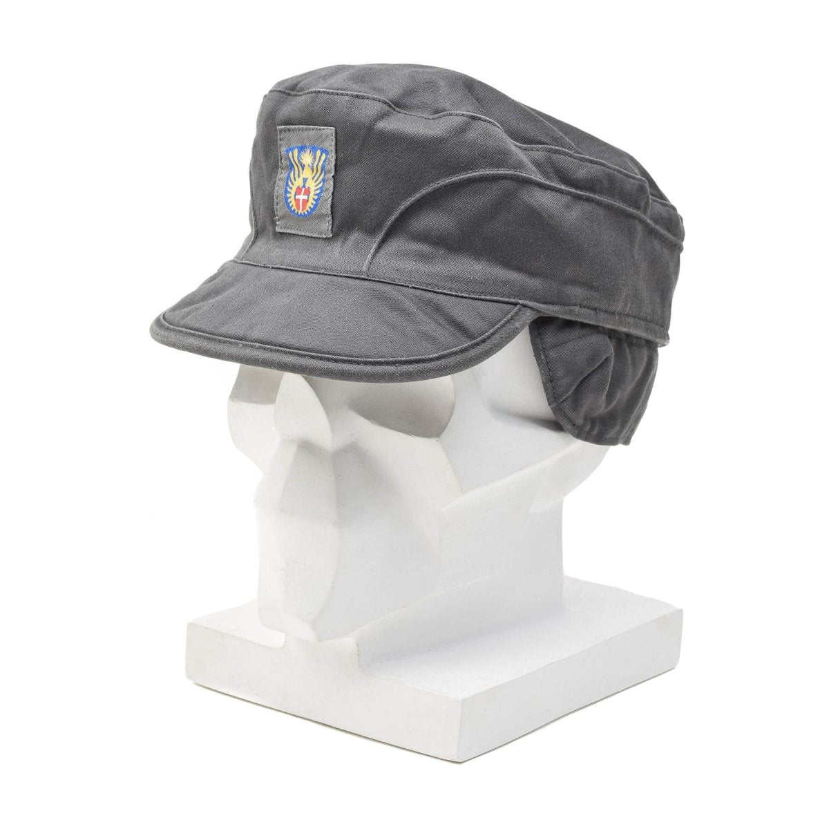 Original dansk militär grå armé mössa lätt vikbara öronflikar vintage ny