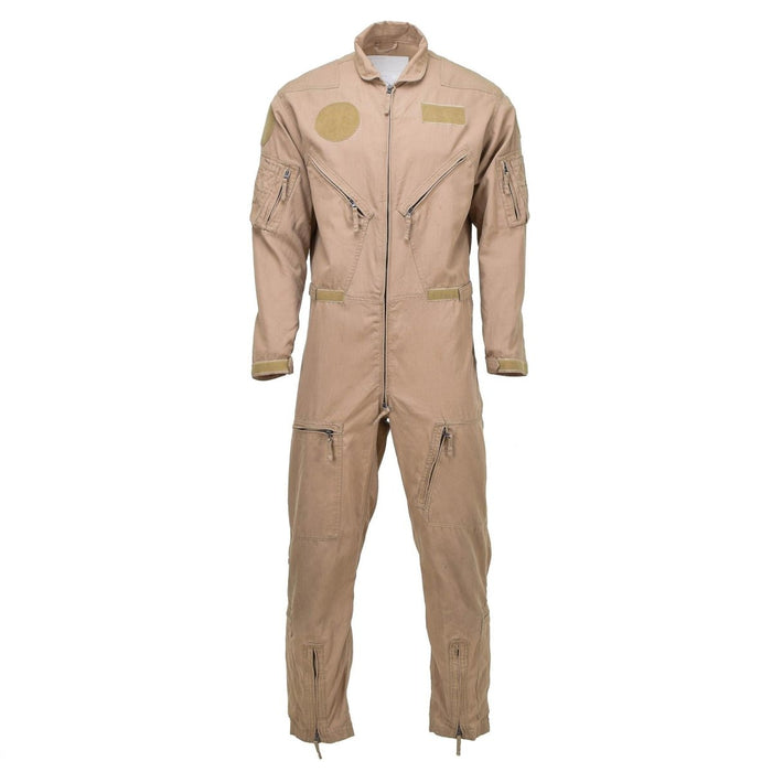 Original Dutch Army Air Forces flygdräkt i kaki aramid med flera fickor och justerbara ärmslut för hållbarhet och komfort