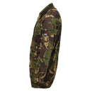 Side view of original Dutch M65 camouflage army jacket with waterproof, insulated trilaminate military parka design