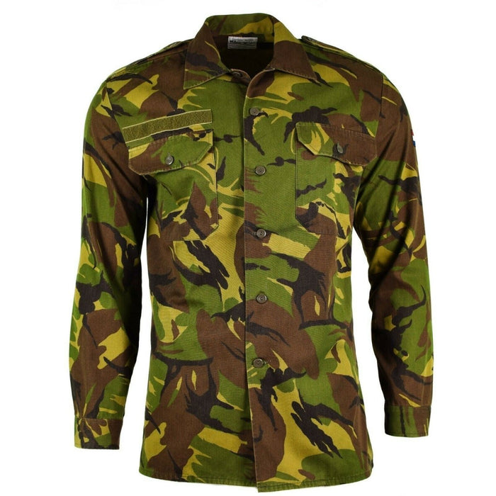 Original Dutch Army M65 woodland DPM kamouflage stridsskjorta med långa ärmar och knapp framtill