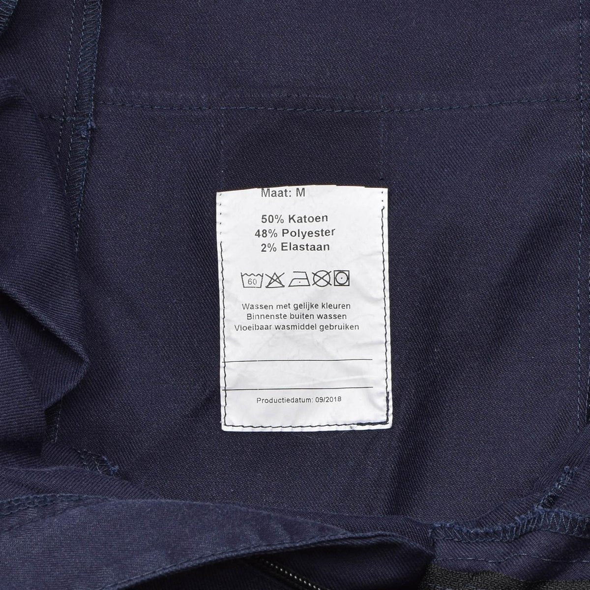 Original Dutch Army Work Pants Uniform Workwear Justerbara byxor Zip Fly Blue