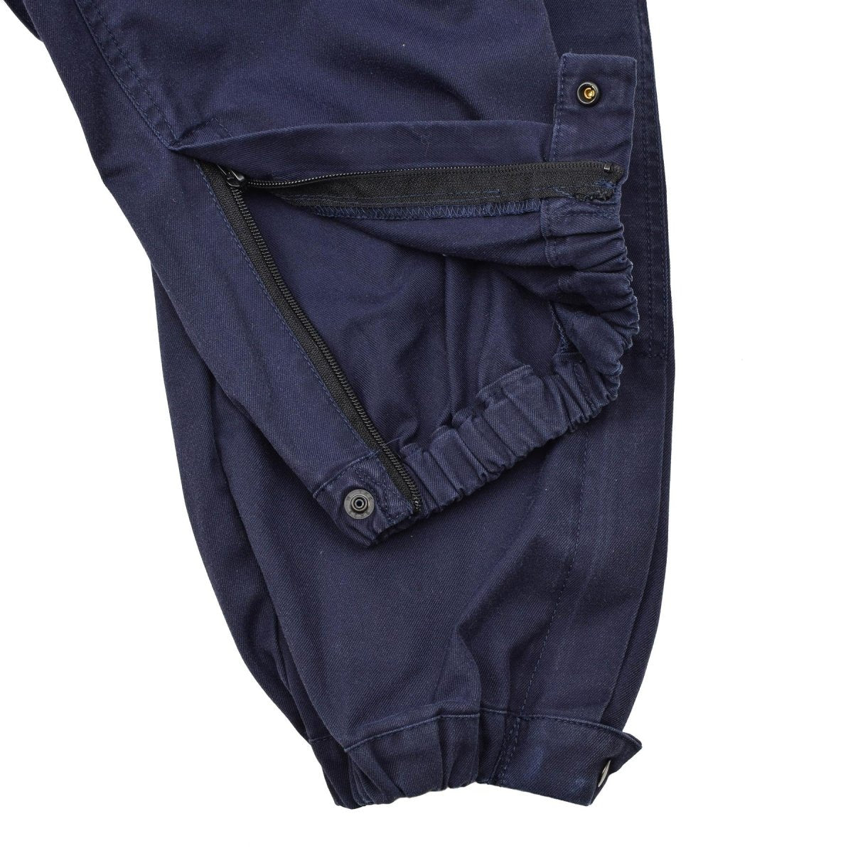 Original Dutch Army Work Pants Uniform Workwear Justerbara byxor Zip Fly Blue