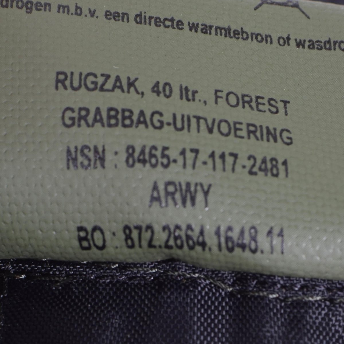 Original Dutch Military Daypack Marines ryggsäck Vandring Camping Woodland 40L