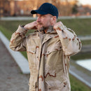 Original Dutch Military Field Coat Justerbara manschetter Hemline Desert Camo