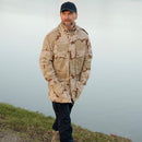 Original Dutch Military Field Coat Justerbara manschetter Hemline Desert Camo