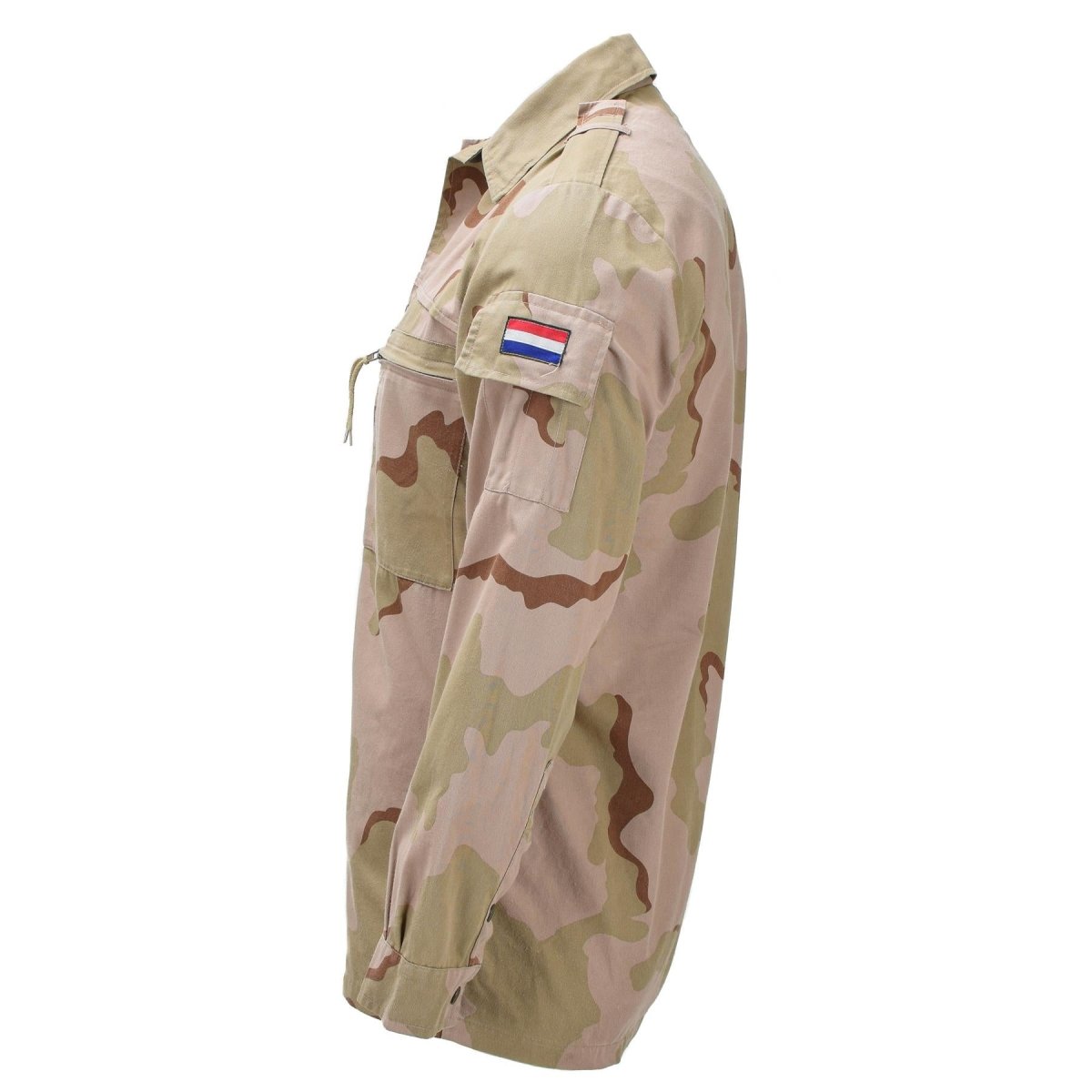 Original holländsk militärfältskjorta med tryckknappsstängning 3-färgad Desert Camo