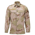 Original holländsk militärfältskjorta med tryckknappsstängning 3-färgad Desert Camo