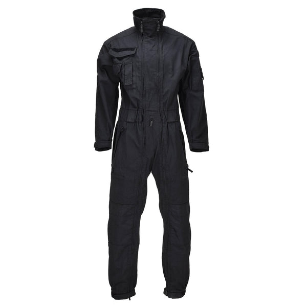 Original Dutch Military Flight Coverall Reinforced Knees Double Zipper Black - GoMilitar