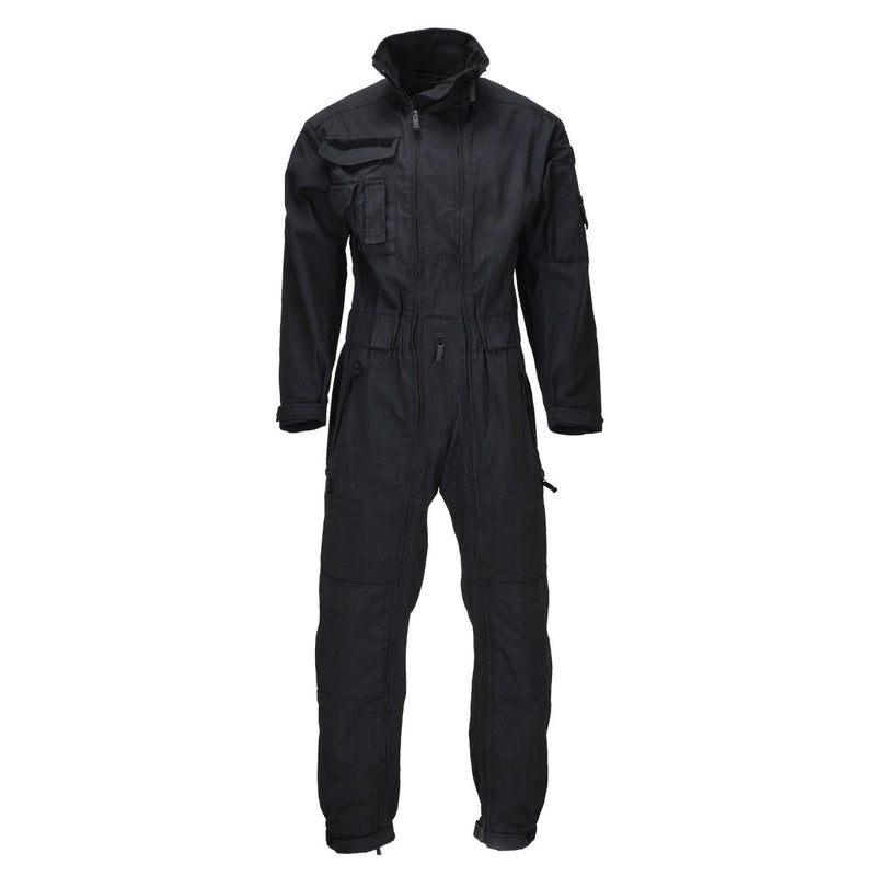 Original Dutch Military Flight Coverall Reinforced Knees Double Zipper Black - GoMilitar