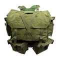 Original holländsk militär M58 webbmönster 35L ryggsäck perforerat bälte Olive