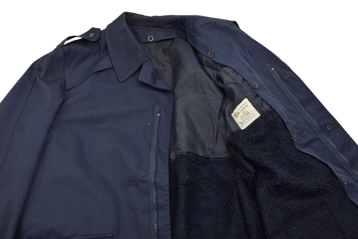 Original holländsk militär parka fleecefodrad kallväder arméjacka blå
