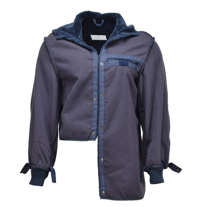 Original Dutch military parka liner with fleece hood, warm thermal jacket for cold weather and outdoor use