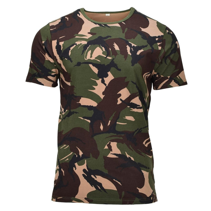 Original holländsk Militär T-shirt Lättvikts Kortärmad Woodland Camouflage - GoMilitar