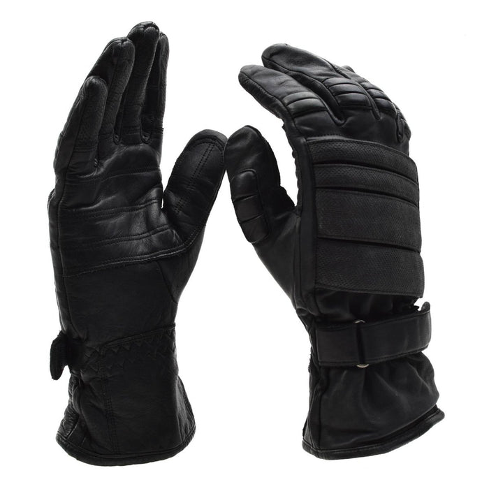 Original holländska militära taktiska stridshandskar Läder Knuckle Protection Black - GoMilitar