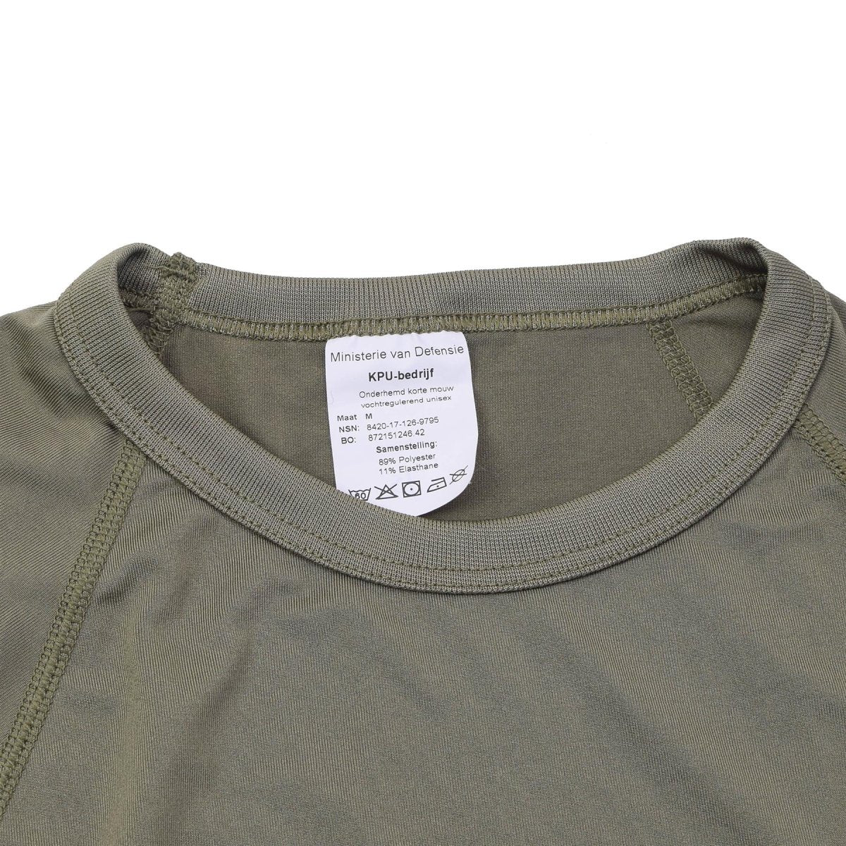 Original holländsk militär termoundertröja kortärmad lätt olivolja