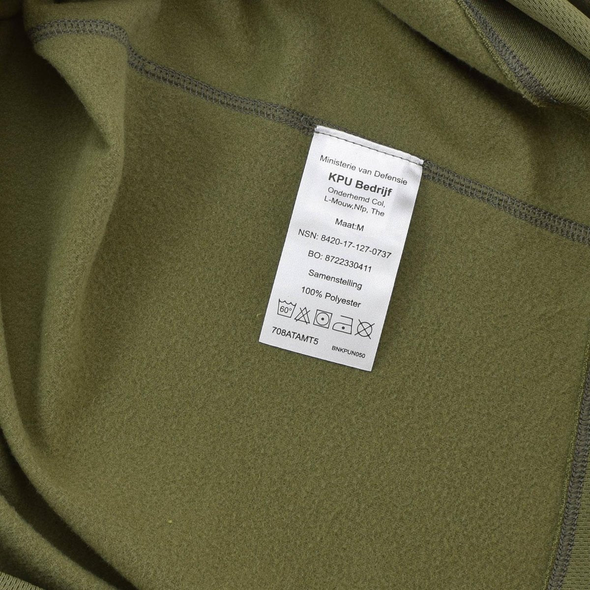 Original holländska militära termiska undertröjor Andas snabbtorkande olivolja
