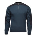 Original holländsk Militär Troyer tröja Ribbstickad Quarter Zip Petrol Green