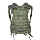 Original Dutch green tactical MOLLE combat vest with reinforced shoulders and adjustable straps.
