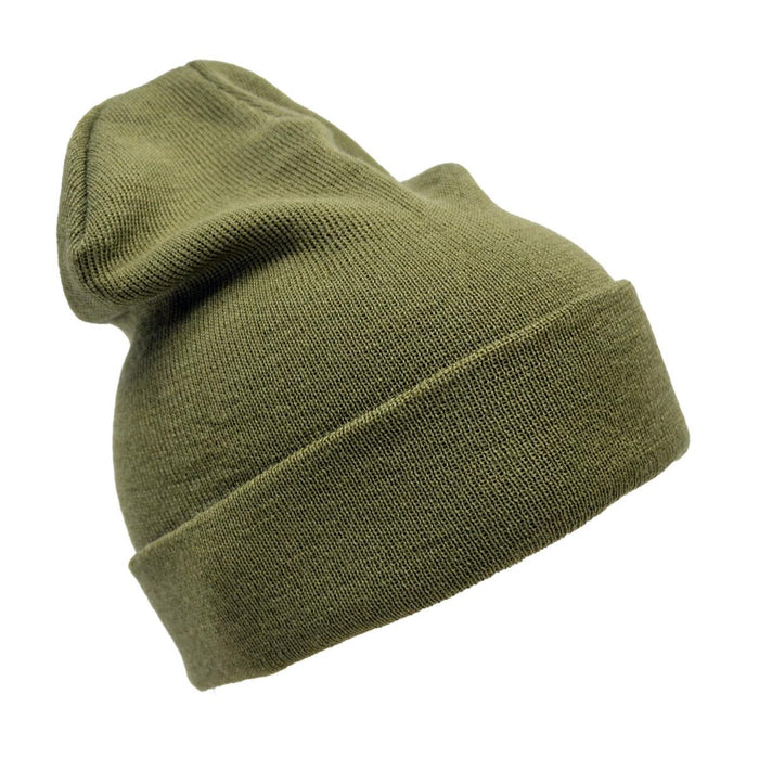Original holländsk militär WoolGuard Roll Top Wool Beanie Vinterhatt Grön - GoMilitar